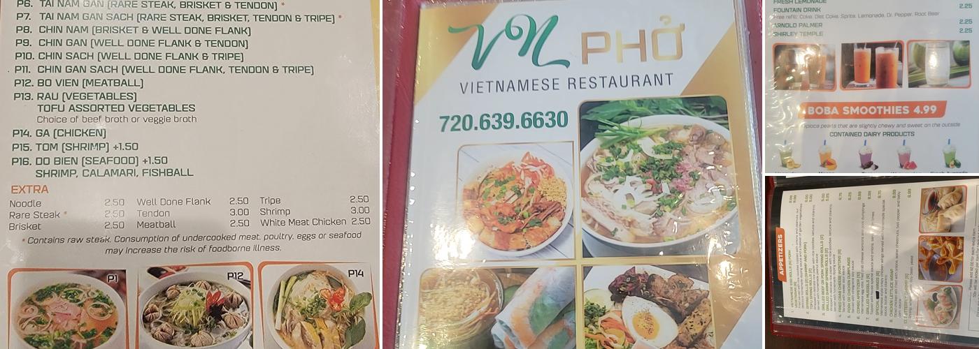 VN Phở Menu