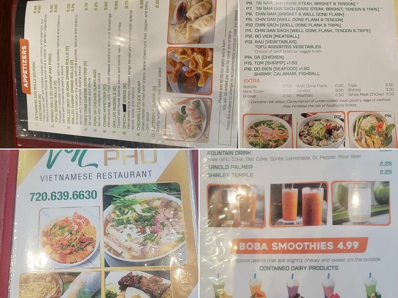 VN Phở Menu