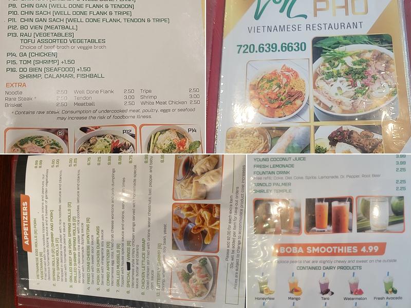 VN Phở Menu