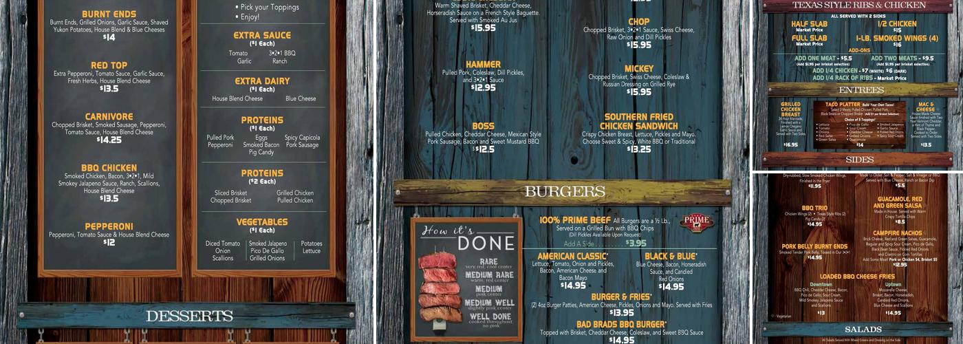 Bad Brads BBQ Menu