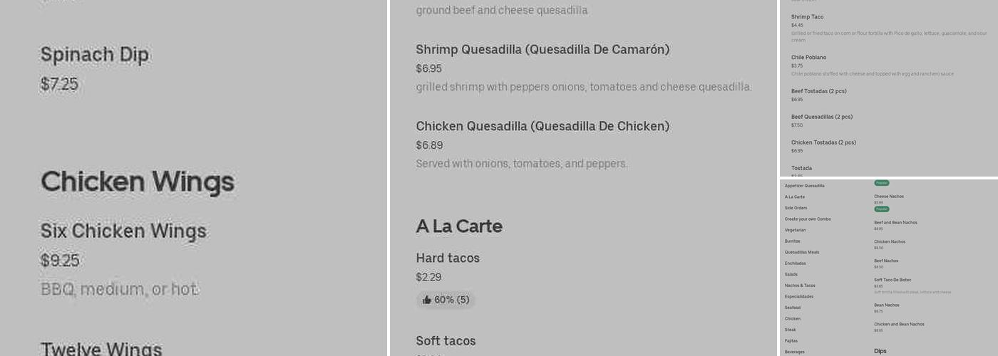3 Reyes Menu