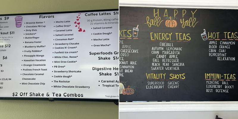 Grace Nutrition Menu