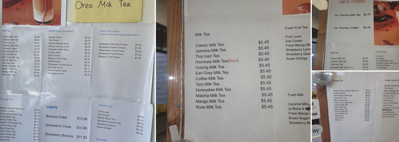 Teatime Menu