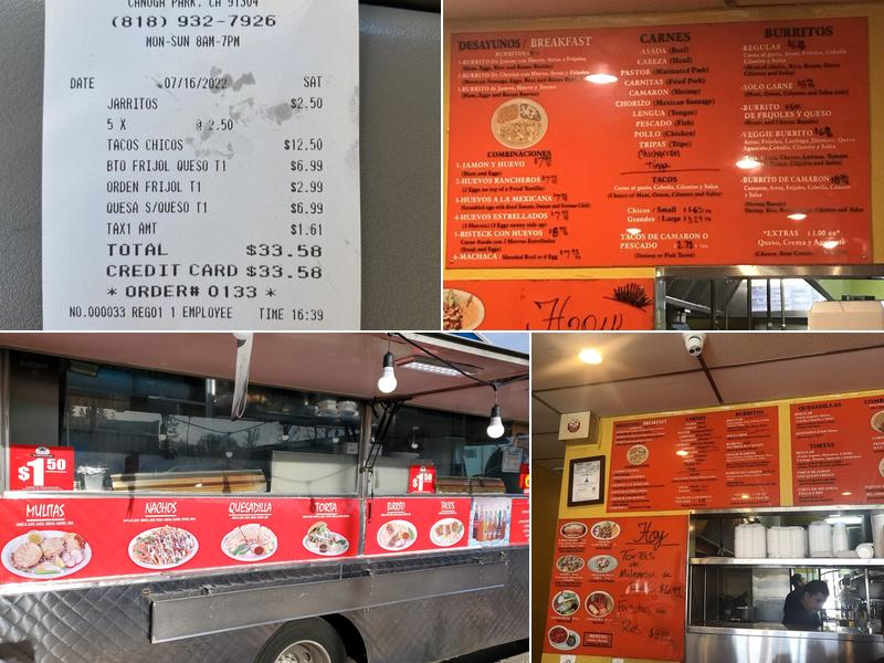 Tacos Reyes - Taco Truck Menu