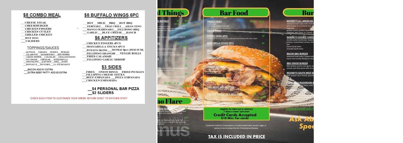 MOONEY'S KITCHEN Menu