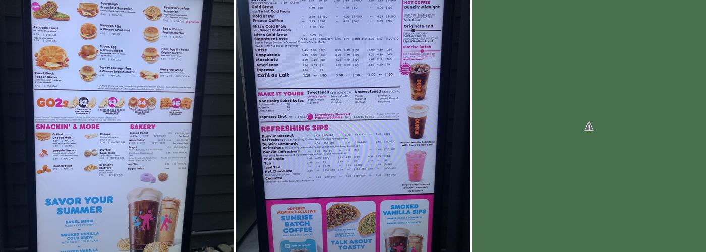 Dunkin' Menu