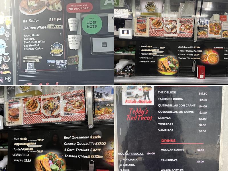 Teddy's Red Tacos Truck Menu