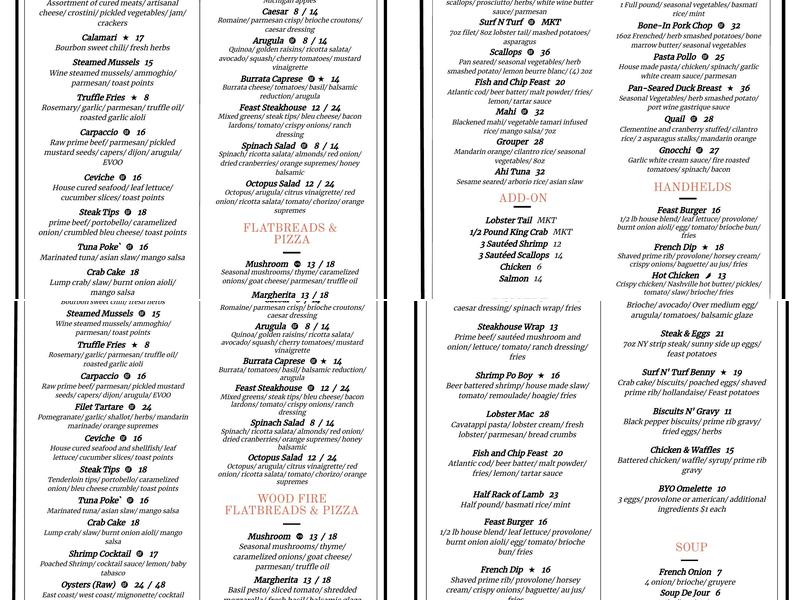 Feast Menu