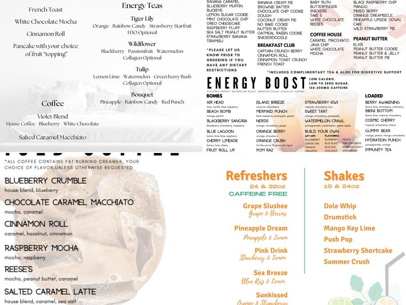 Inspire Nutrition - Health Cafe Menu