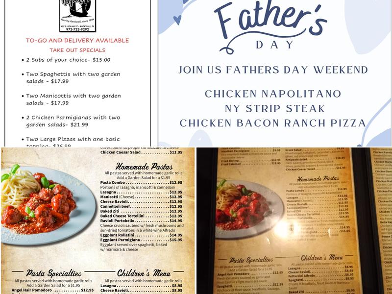 Bella Napoli Italian Restaurant Menu