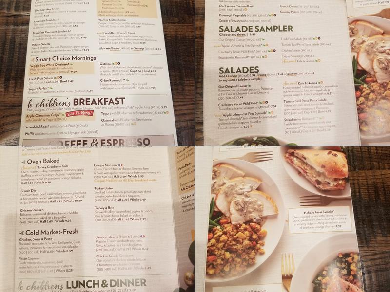 la Madeleine Menu