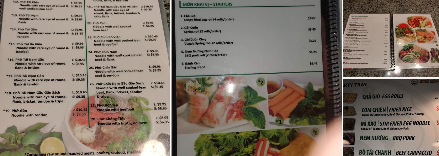 Pho Saigon 8 Menu