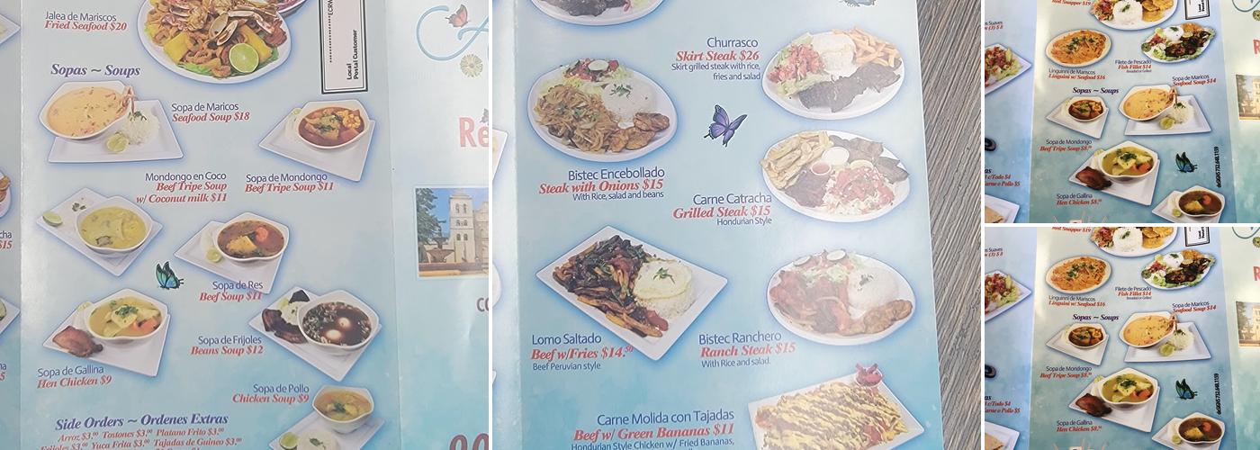 Alfa y Omega Restaurant Menu