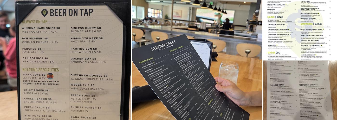 Station Craft Brewery and Kitchen Menu