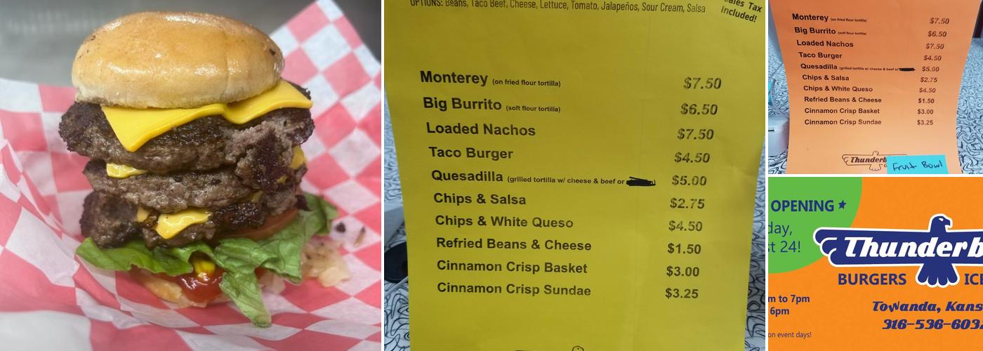 Thunderbird Grill Menu