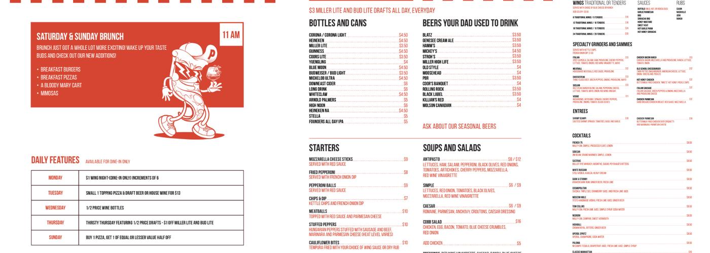 Old School Pizza & Wings by Parker's Menu