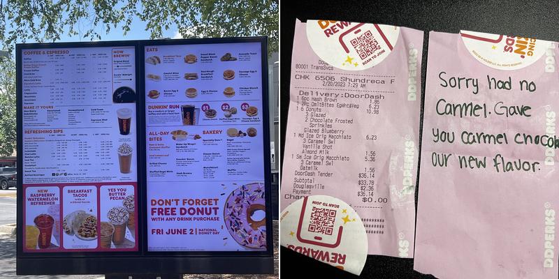 Dunkin' Menu