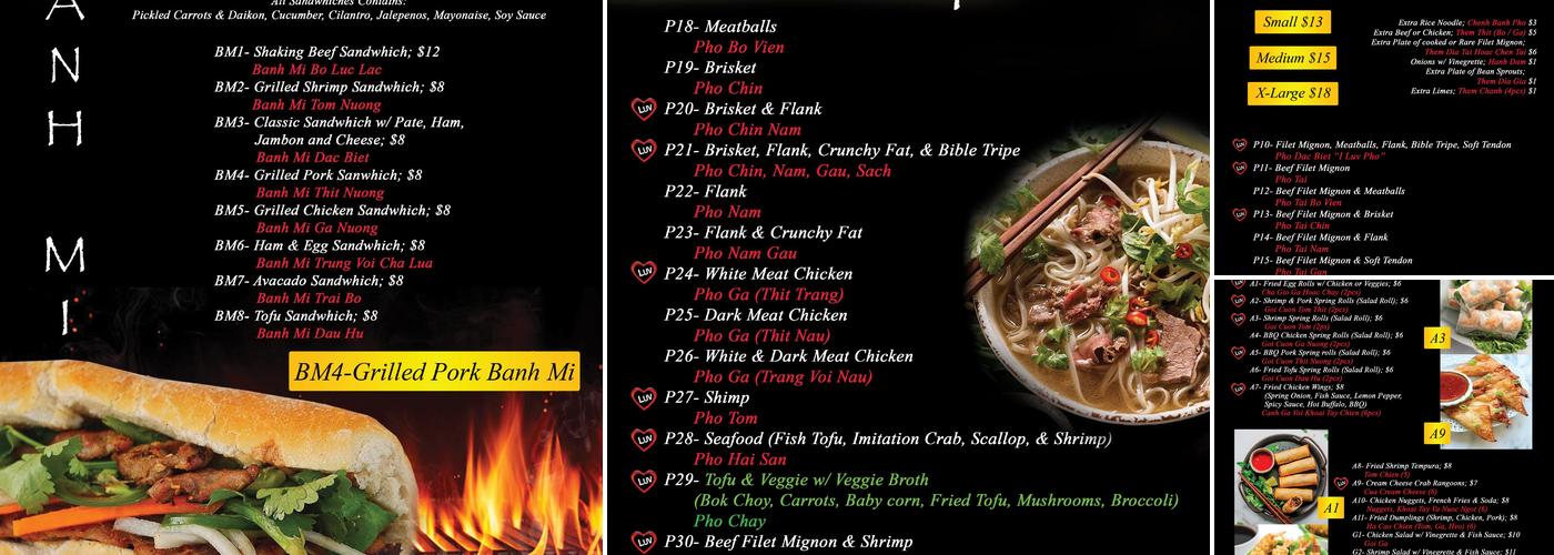 I Luv Phở Kennesaw Menu