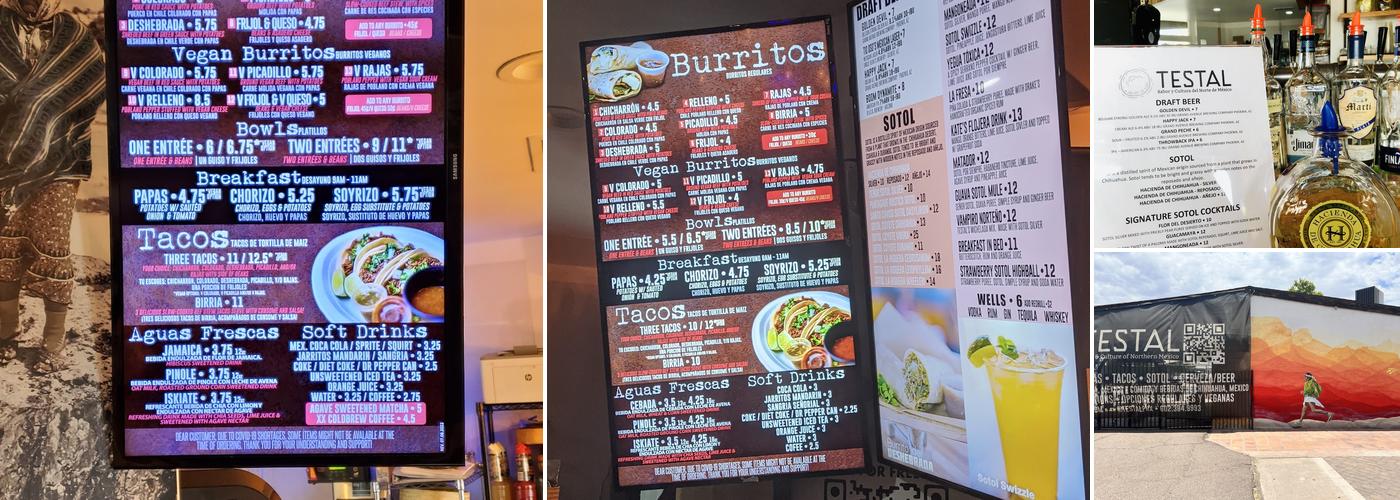 Testal Mexican Kitchen Menu