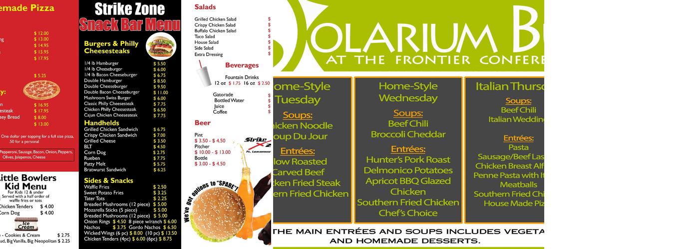 Solarium Lunch Buffet Menu