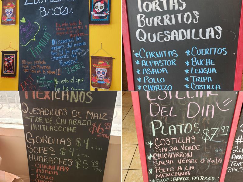 ZAMORA BROS. EAST LA Menu