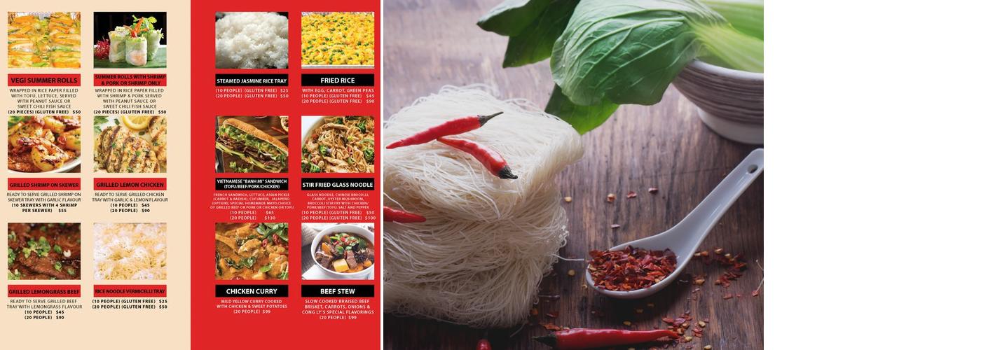 Pho Cong Ly Noodle and Grill Menu