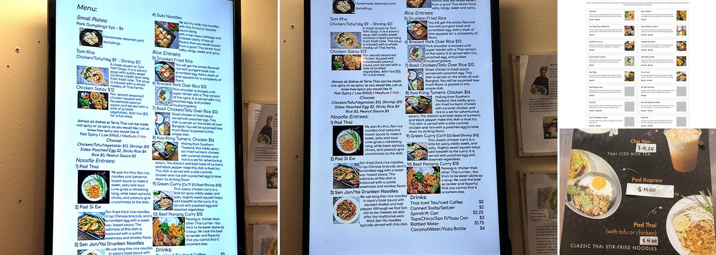 Terra Thai Menu