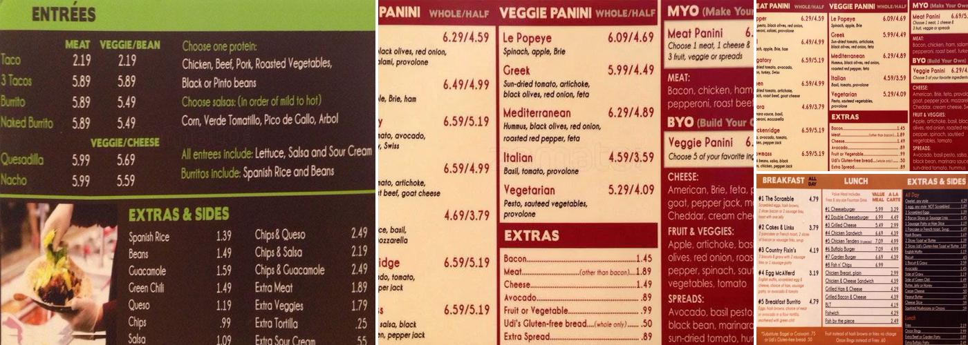 Alferd Packer Grill Menu