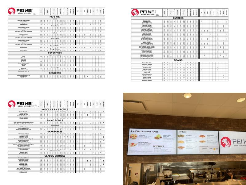 Pei Wei Menu