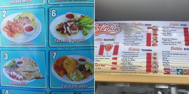 Marisco's Colima Menu