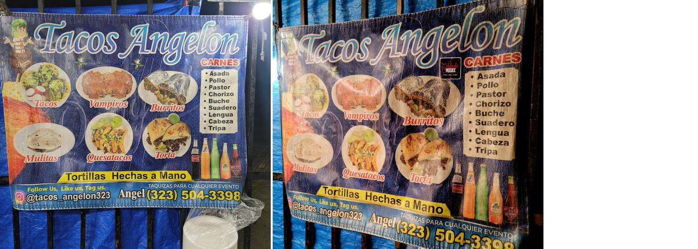 Angelon Tacos Menu