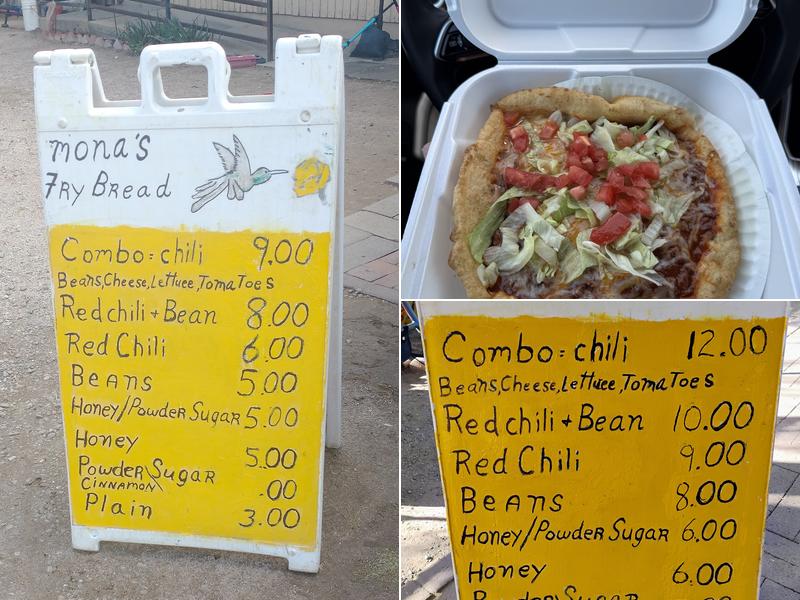 Mona's Frybread Menu
