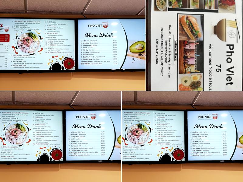 Pho Viet 75 Menu