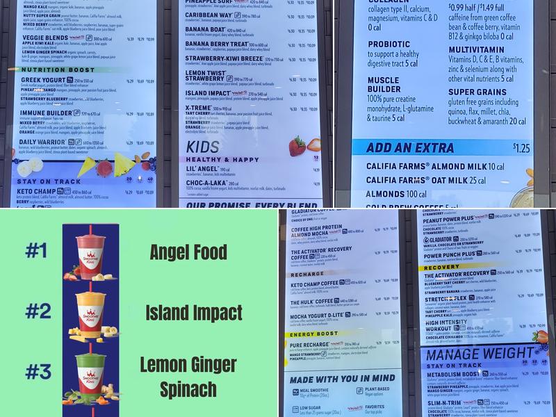 Smoothie King Menu