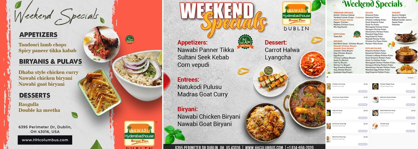 Hyderabad House Indian Restaurant & Bakery Menu