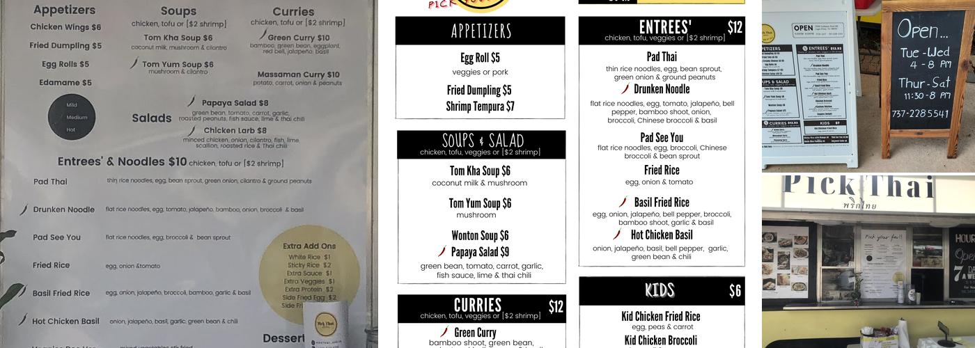 Pick Thai พริกไทย Menu
