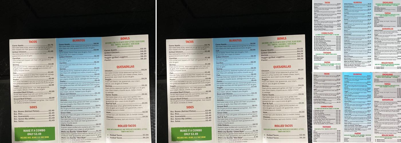 Oscar's Taco Shop Menu