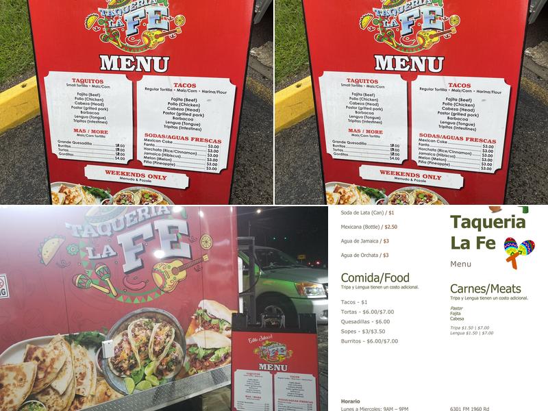 Taqueria La Fe Menu