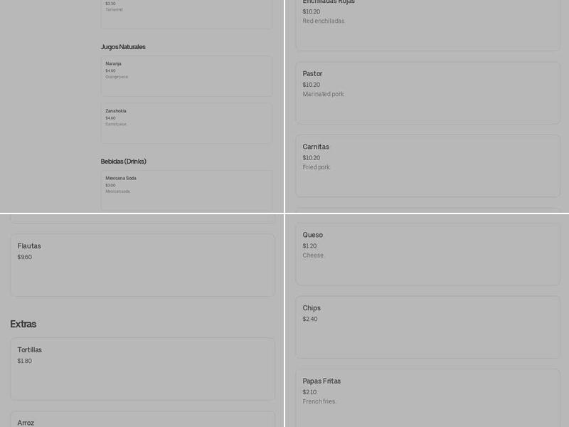 Birria Menu