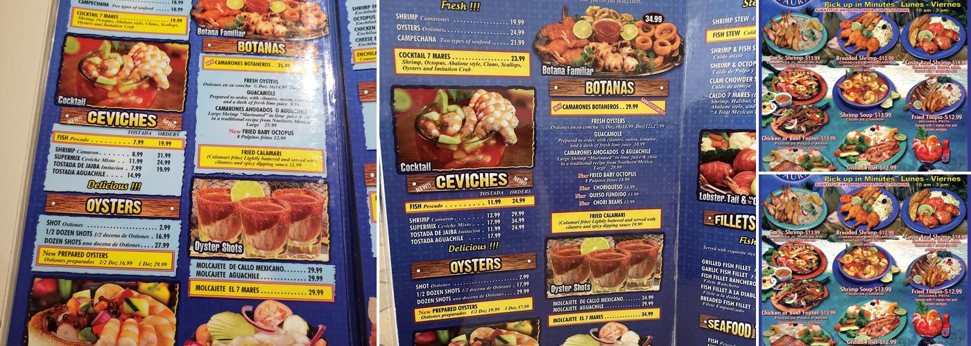 El 7 Mares Menu