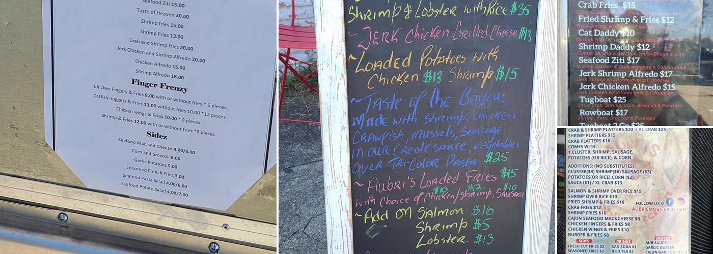 Aubri's Mobile Kitchen Menu