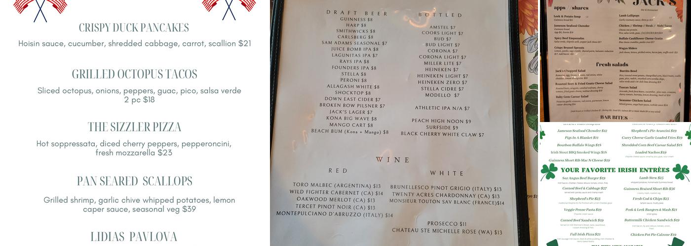 Jack's Menu