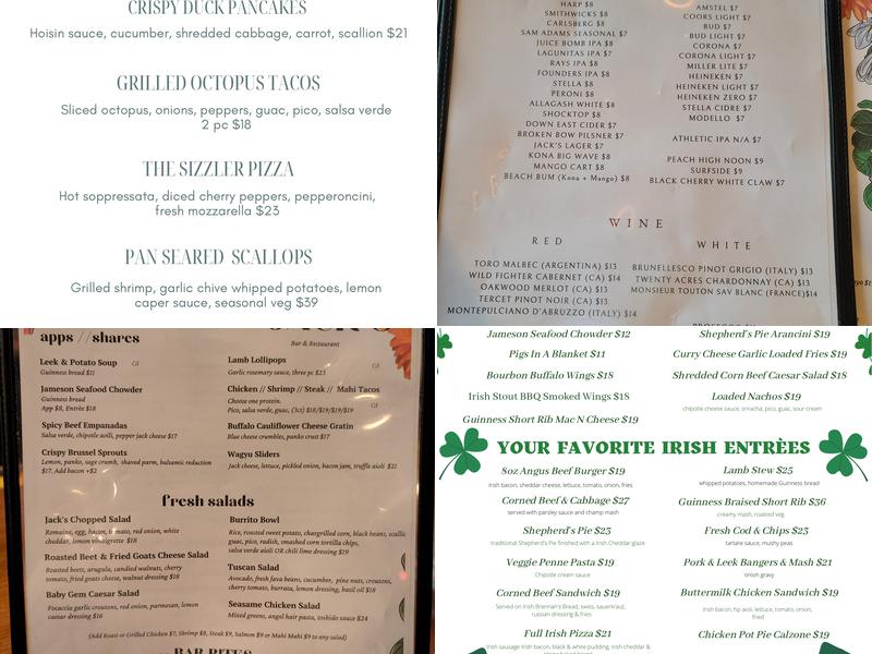 Jack's Menu