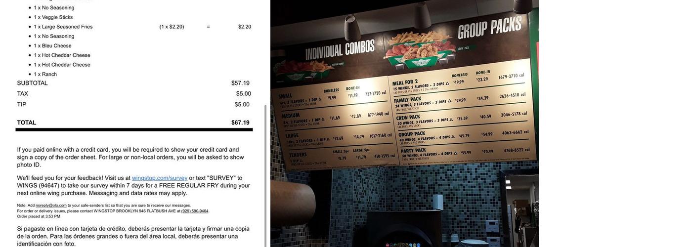 Wingstop Menu
