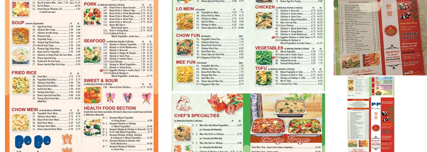BoBo Kitchen Menu