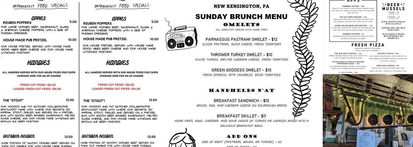 Voodoo Brewery New Kensington Menu