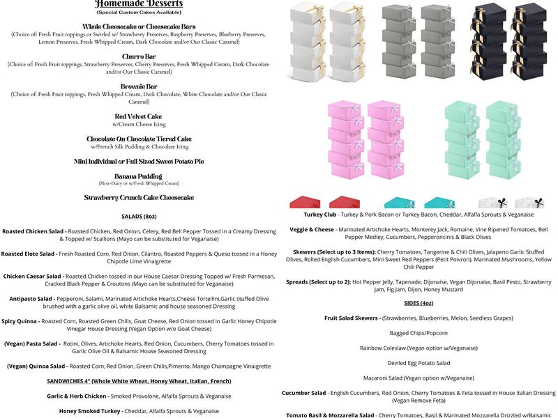 The Jazzy Flamingo Menu