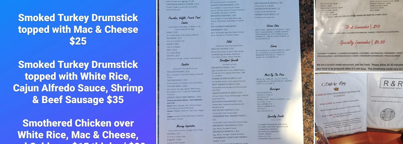 R & R Breakfast Spot Menu