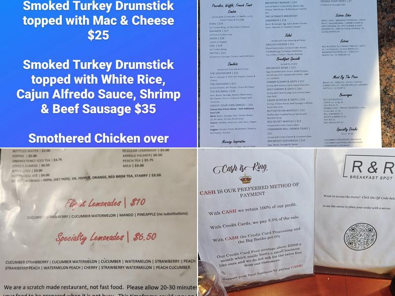 R & R Breakfast Spot Menu