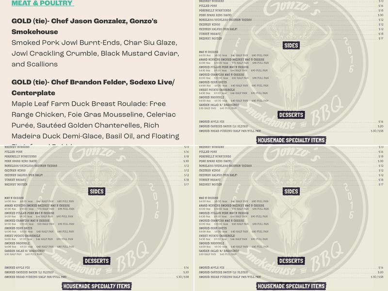Gonzo’s Smokehouse & BBQ Menu
